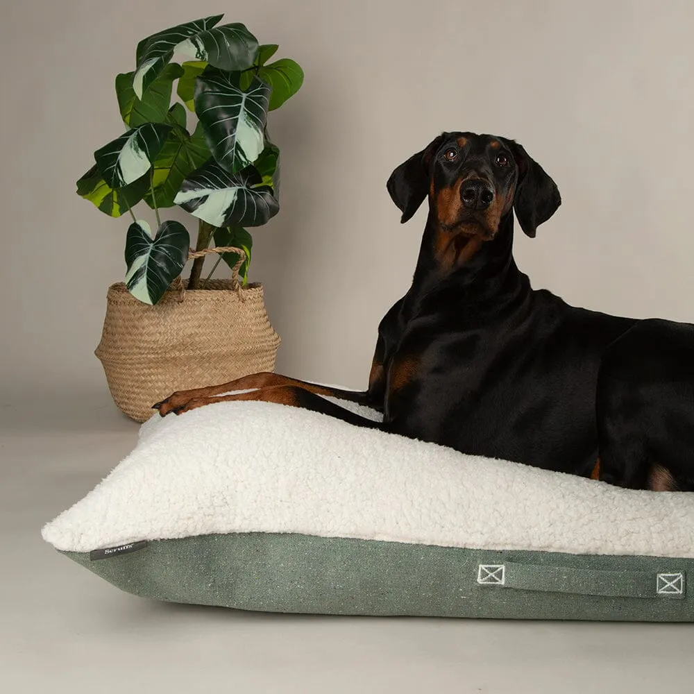 100% Recycled Eden Pillow Dog Bed - Sage Green