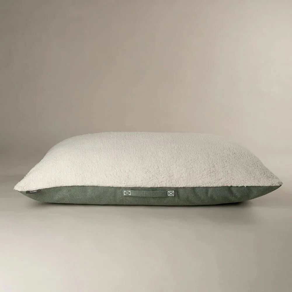 100% Recycled Eden Pillow Dog Bed - Sage Green