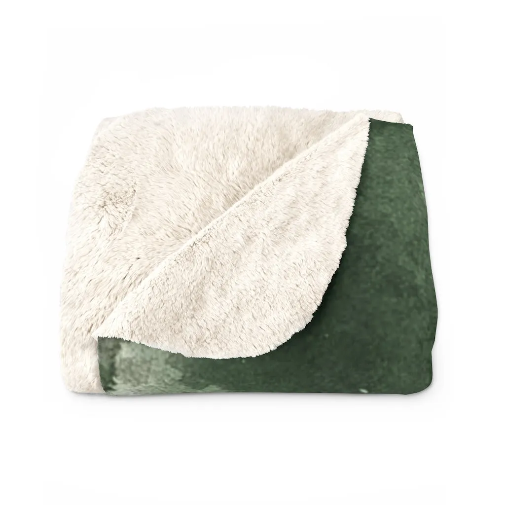 Abstract Comfy Blanket | White Green Black