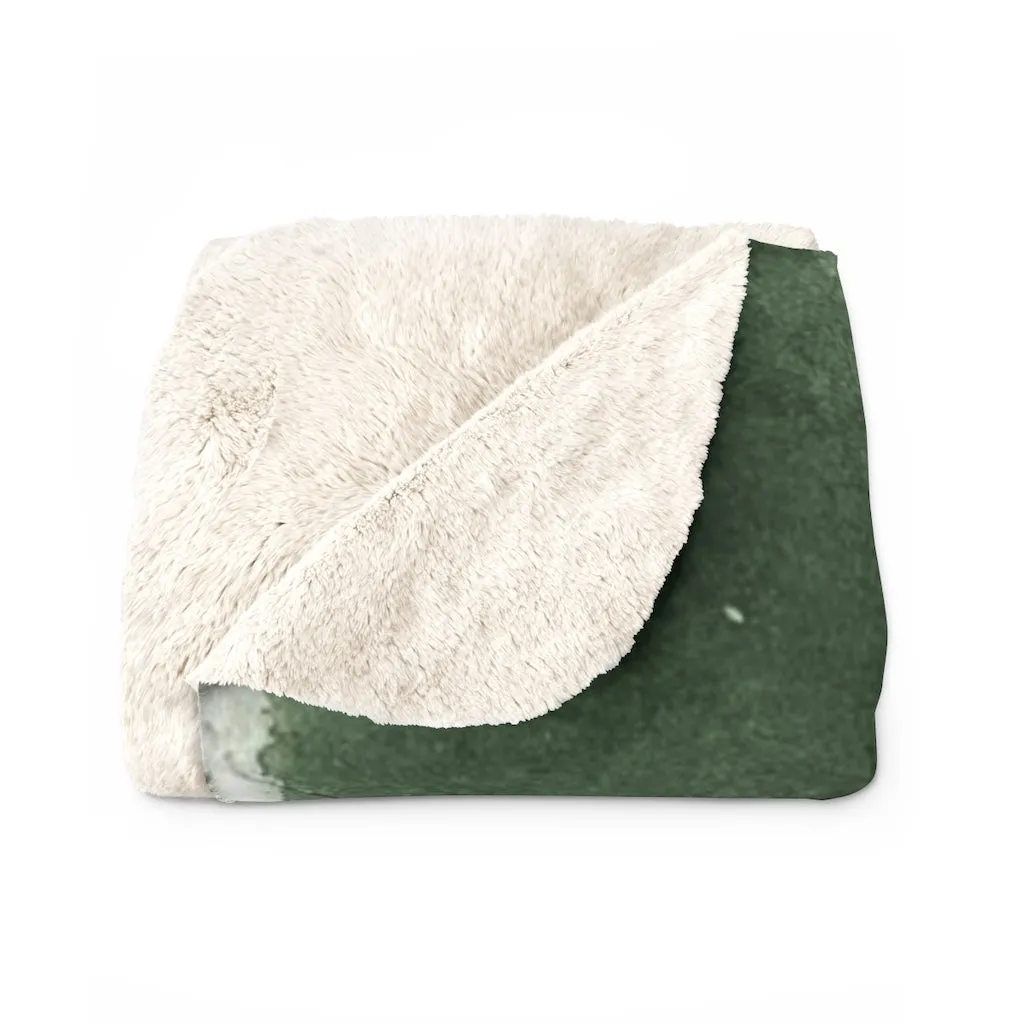 Abstract Comfy Blanket | White Green Black