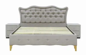 AFT KING BED FRAME UPHOLSTERED WITH SIDE TABLE