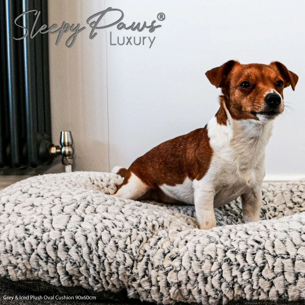 Ancol 60cm Grey Sleepy Paws Oval Dog Bed