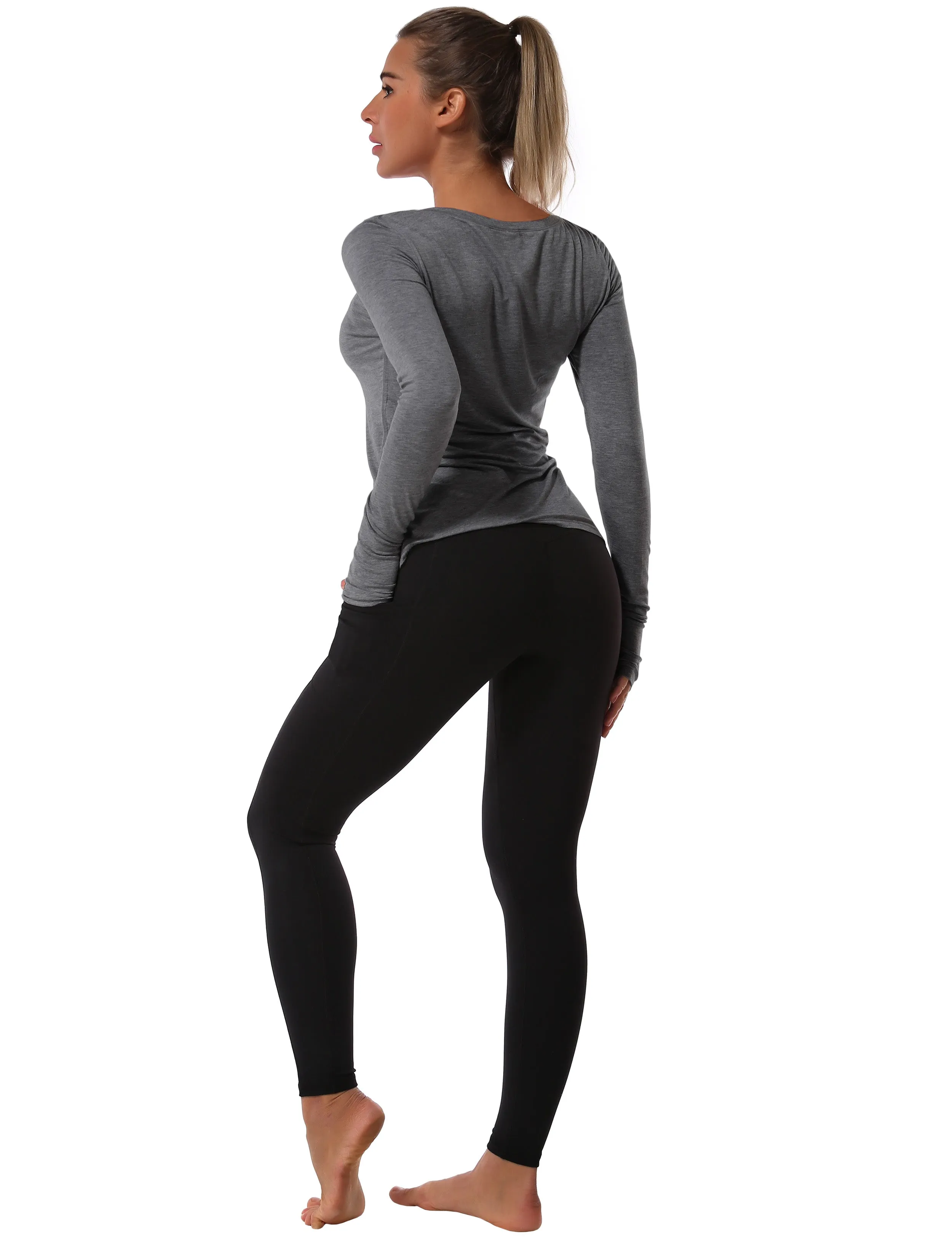 Athlete Long Sleeve Tops heathercharcoal_Pilates