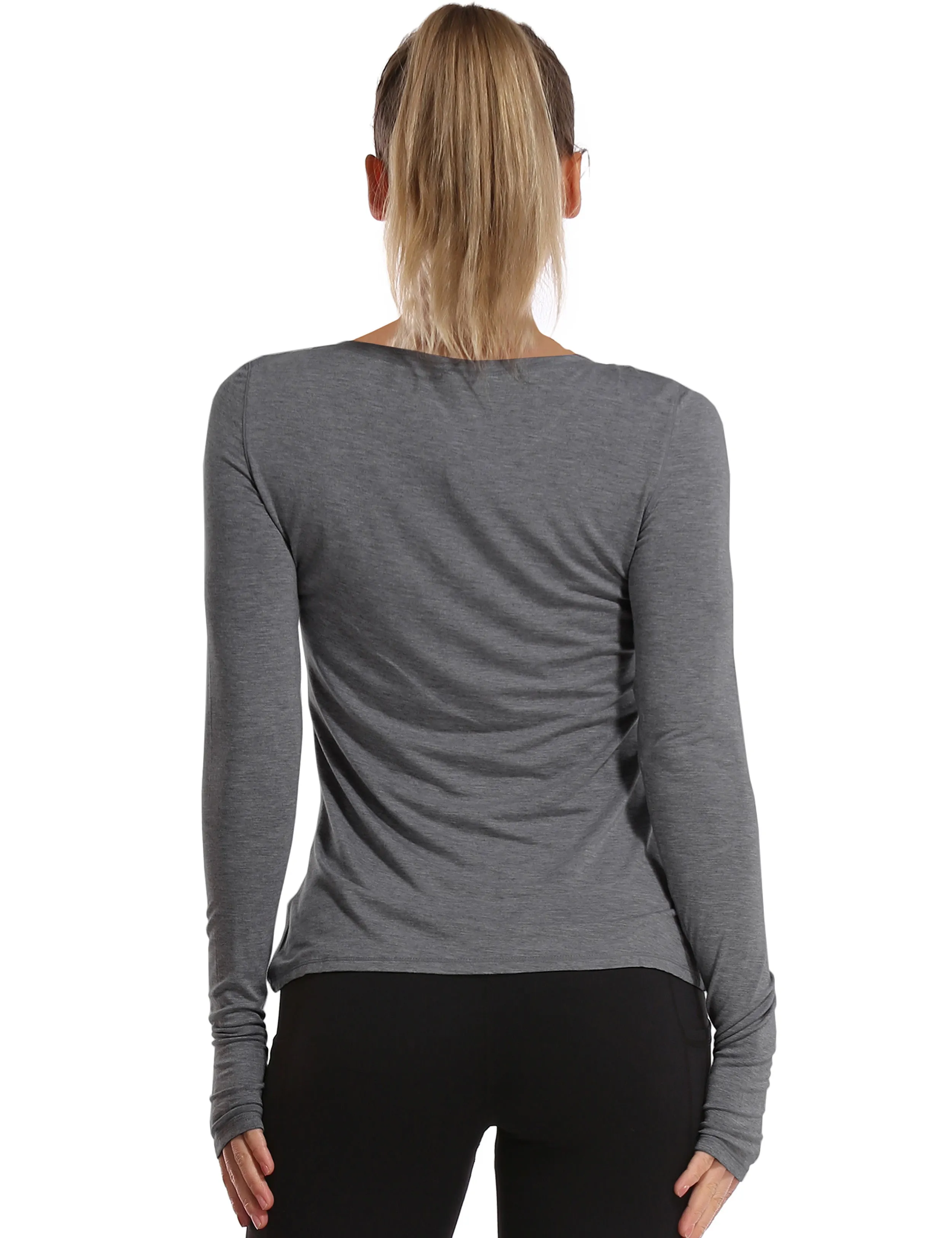 Athlete Long Sleeve Tops heathercharcoal_Pilates