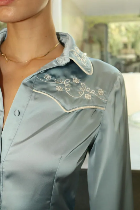 bandera blouse - soft blue
