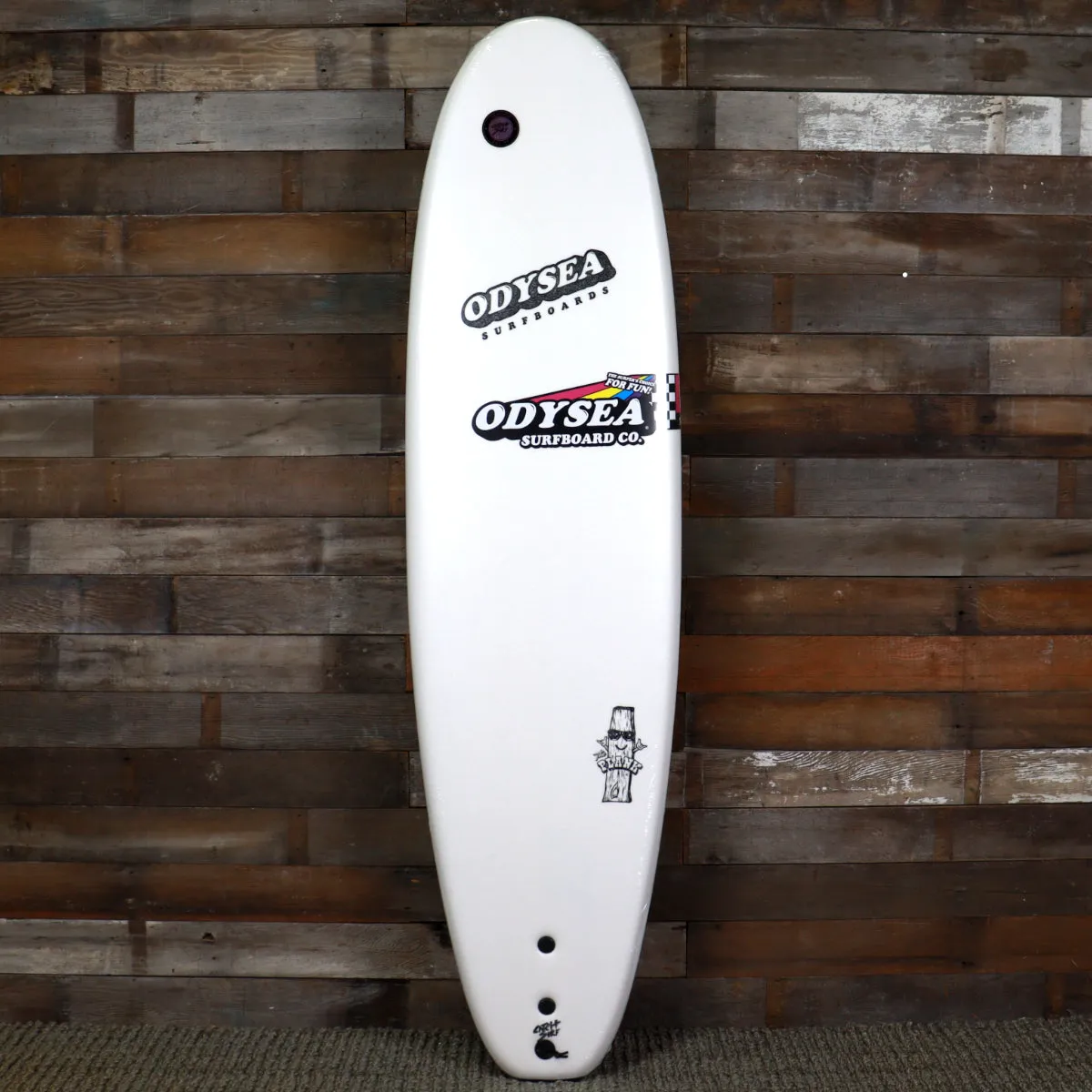 Catch Surf Odysea Plank Single Fin 7'0 x 22 x 3 ⅛ Surfboard - White/Checkers