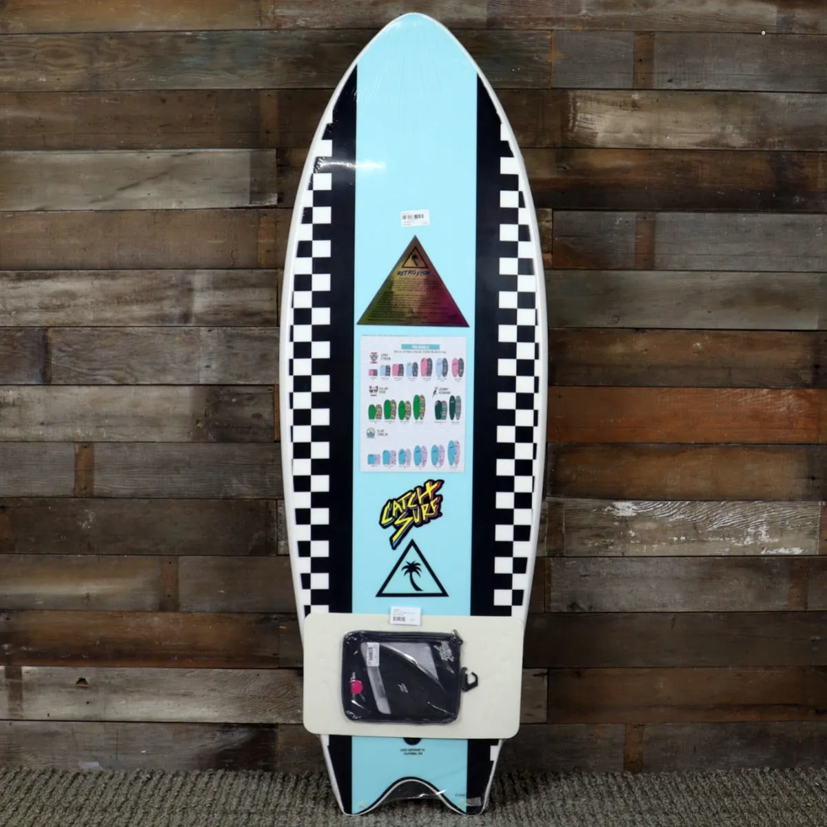 Catch Surf Retro Fish 5’6 x 21.65 x 2.95 Surfboard  - White/Light Blue