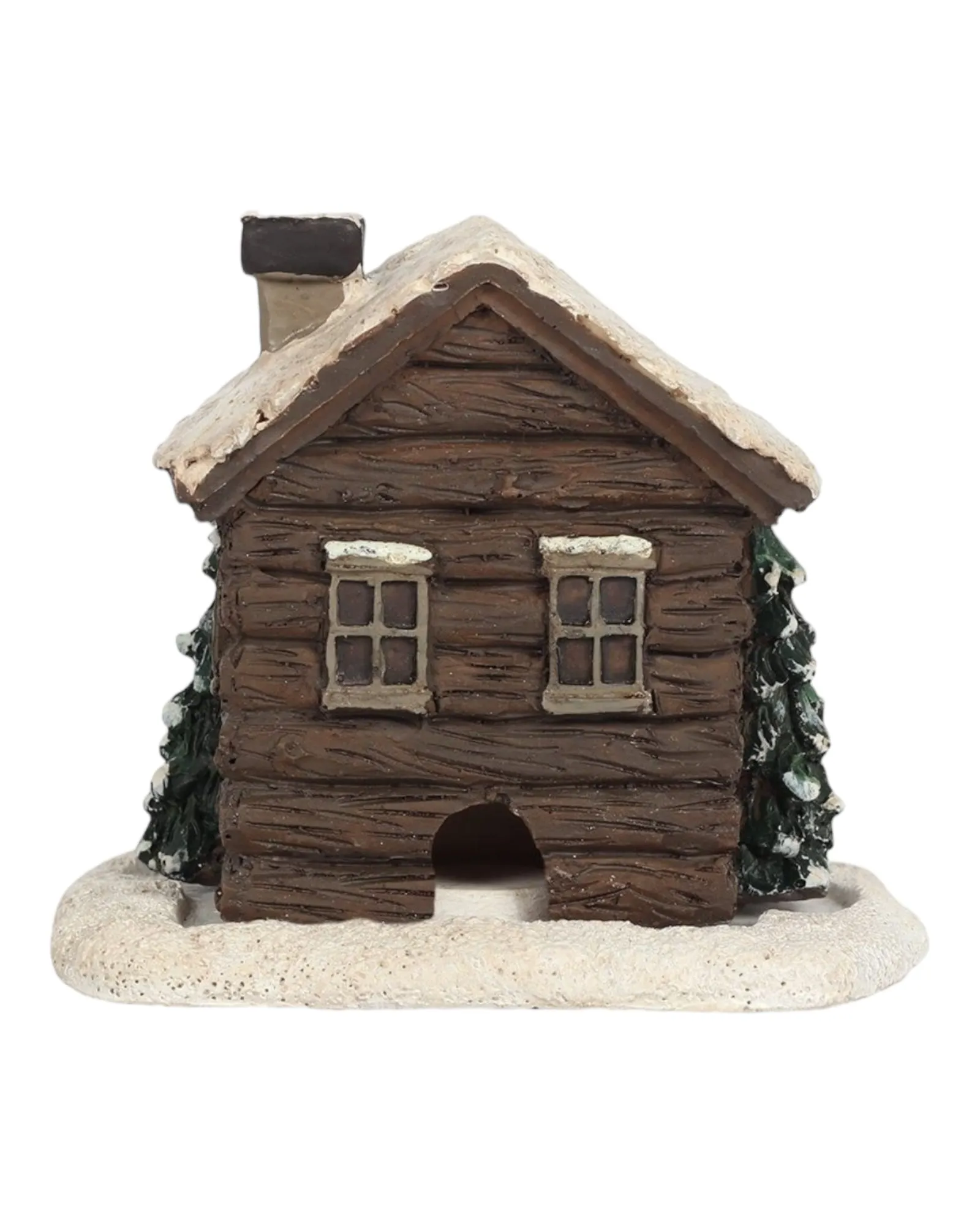 Christmas Log Cabin House Tealight & Incense Cone Burner