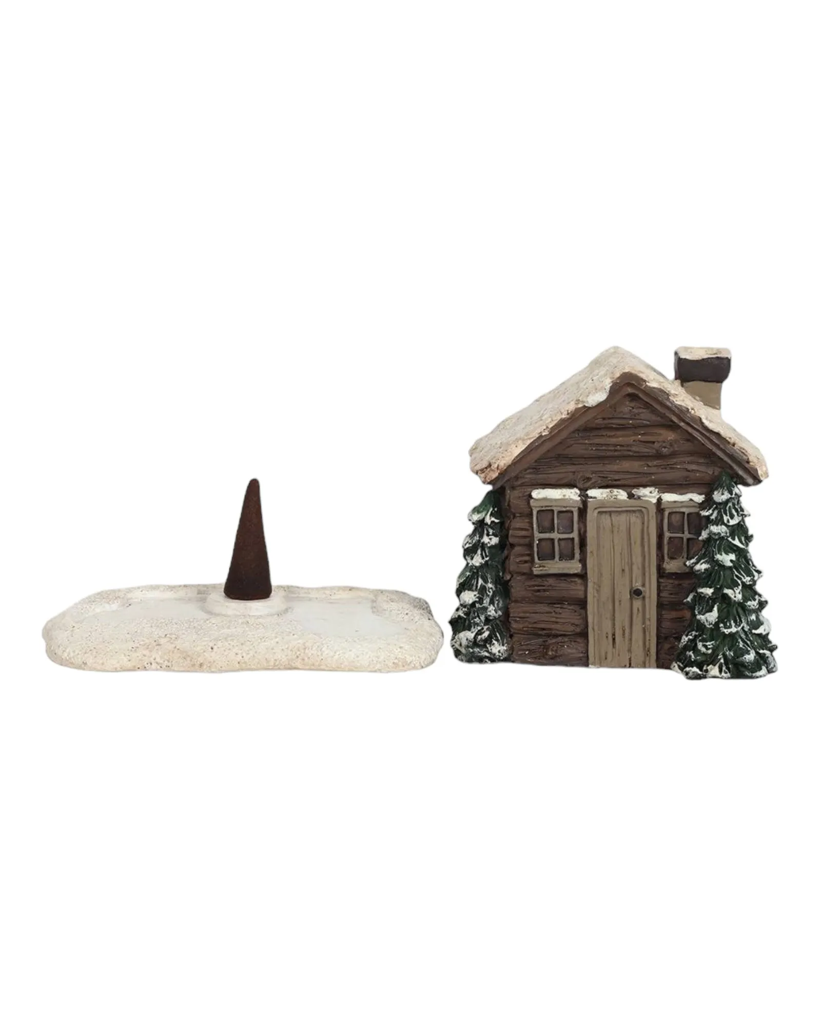 Christmas Log Cabin House Tealight & Incense Cone Burner