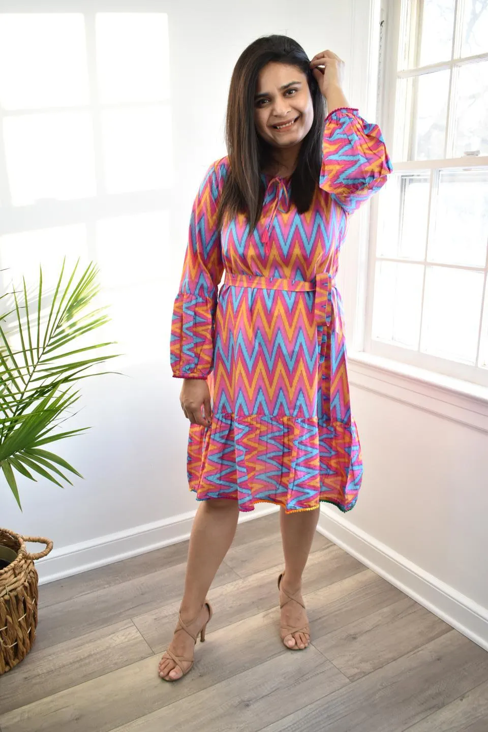 Cotton Pink Ornate Dress