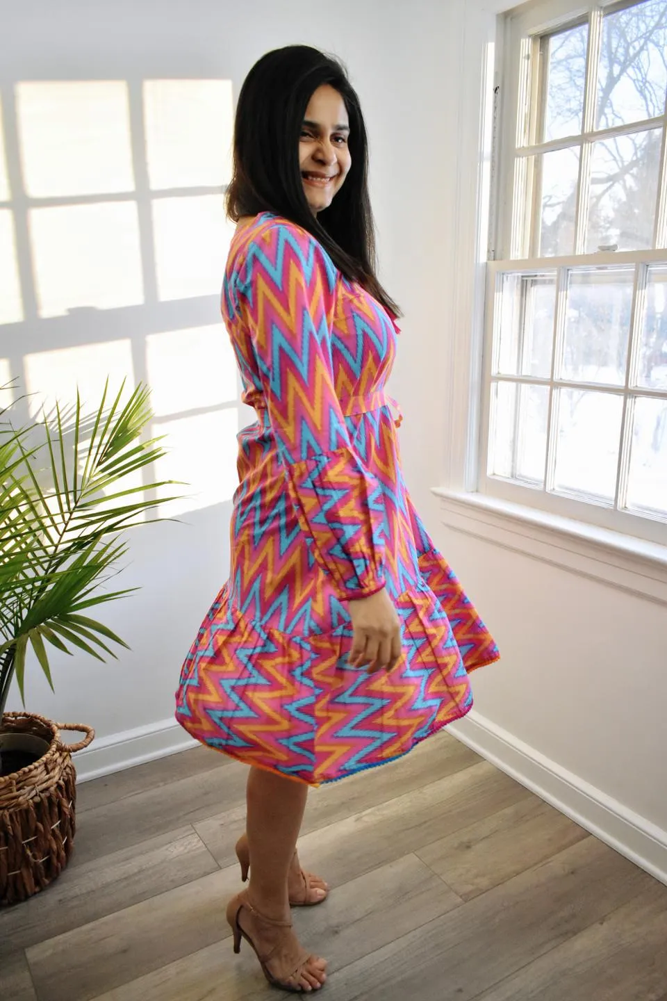Cotton Pink Ornate Dress