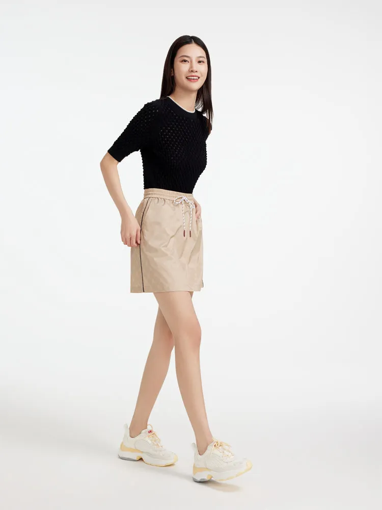 EP YAYING Round Neck Wool Knitted Shirt