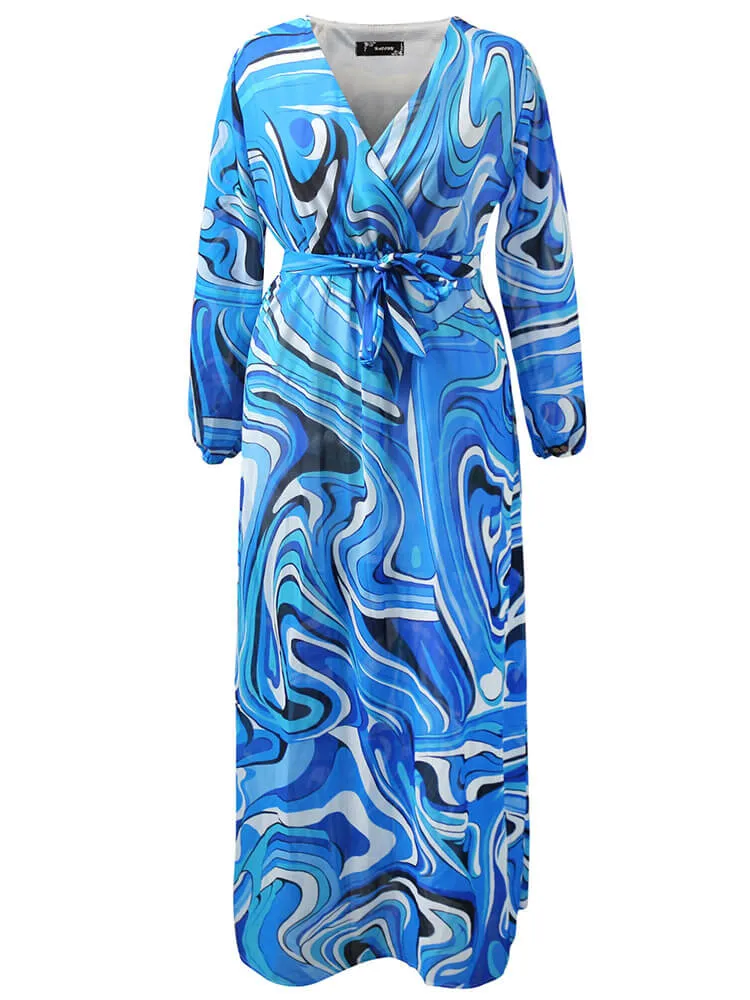 Floral Print Pleated Maxi Dresses