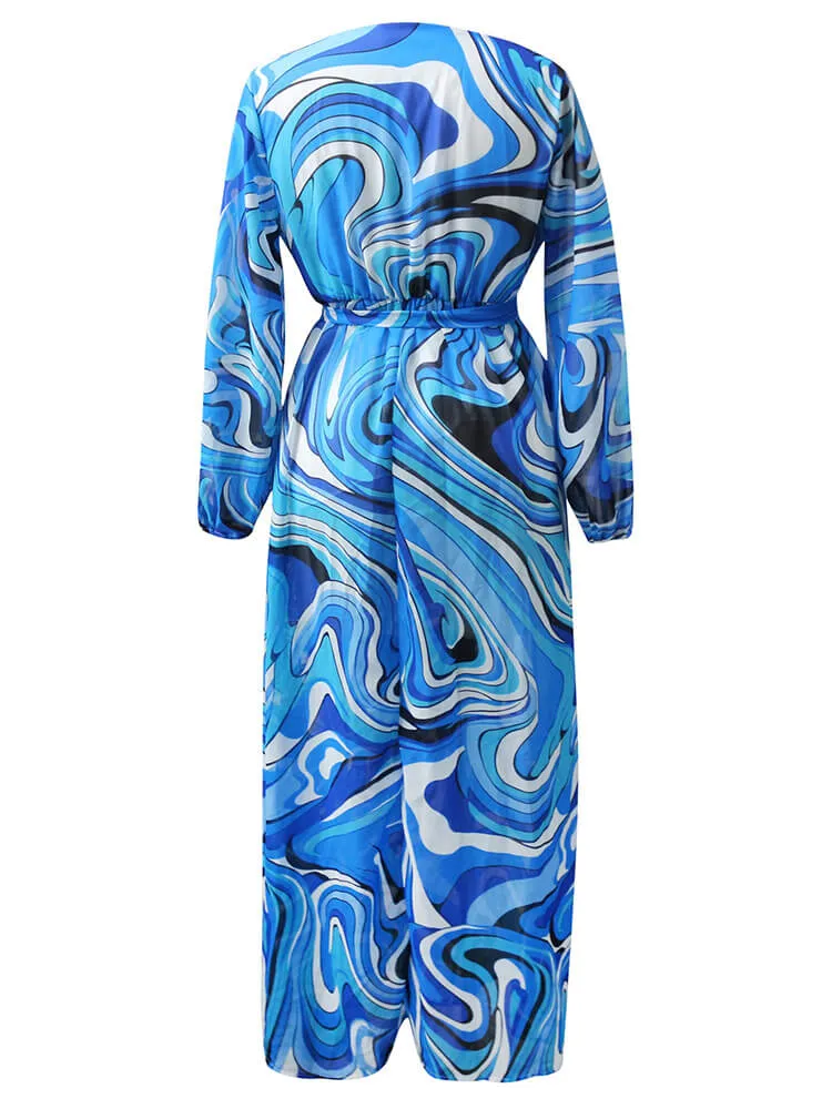 Floral Print Pleated Maxi Dresses