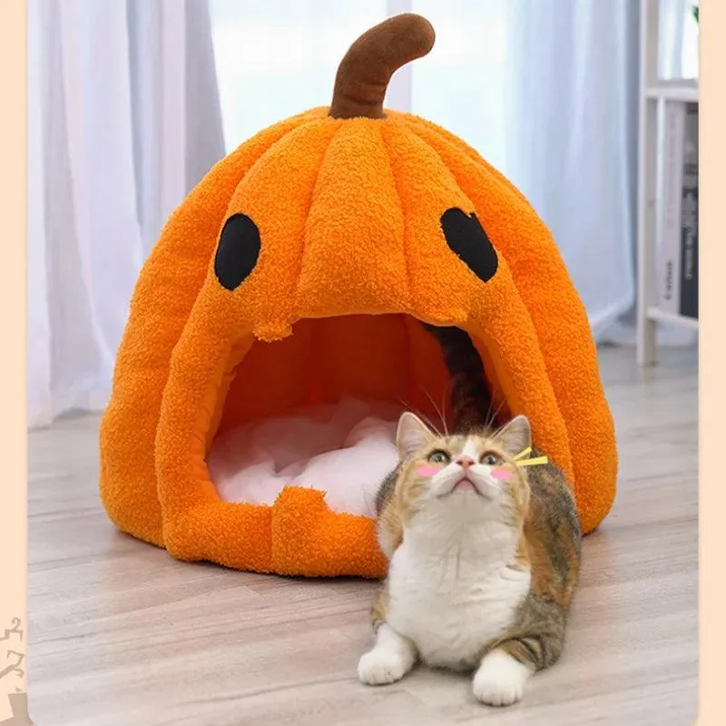 Halloween Pumpkin Cat Nest