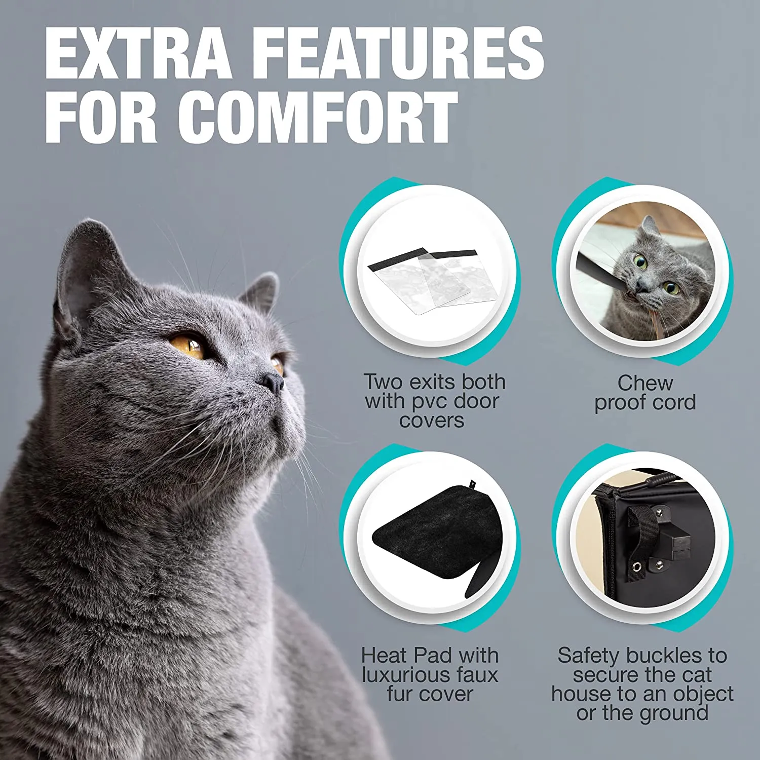 Heated Cat Houses for Indoor Cats Elevated Waterproof and Insulated Beige