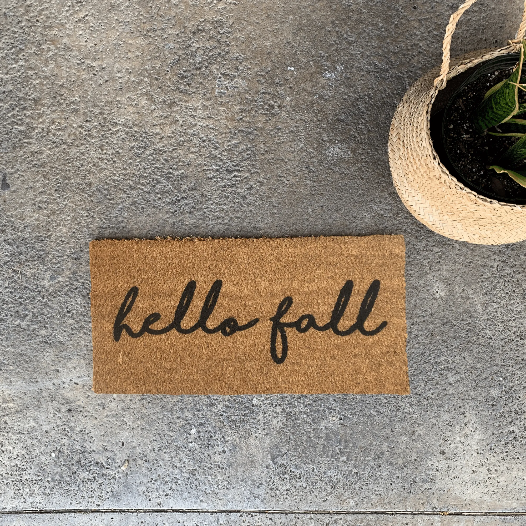 hello fall Mini Playhouse Doormat -12" x 24"
