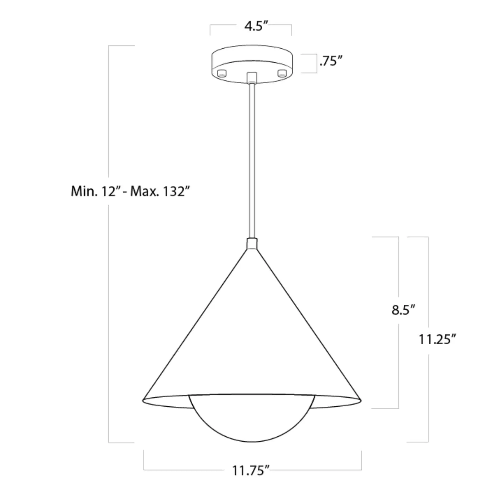 Hilton Pendant (White and Natural Brass)