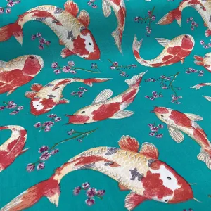 Jade Koi Poplin Print