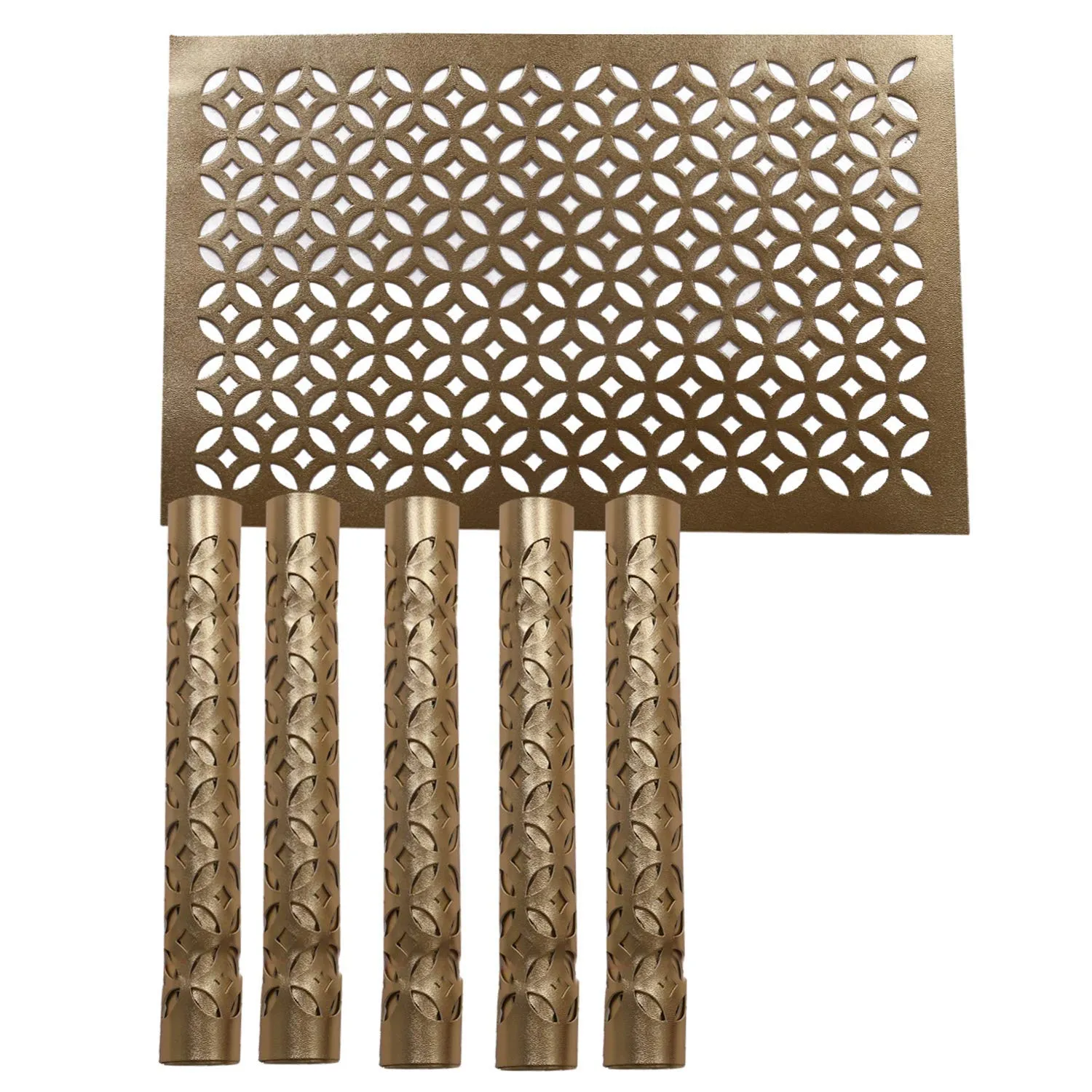 Kuber Industries PVC Soft Leather 6 Pieces Dining Table Placemat Set (Gold) -CTKTC29147