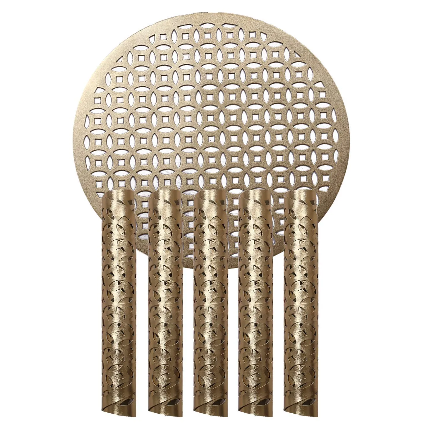 Kuber Industries PVC Soft Leather 6 Pieces Dining Table Placemat Set (Gold) -CTLTC11360
