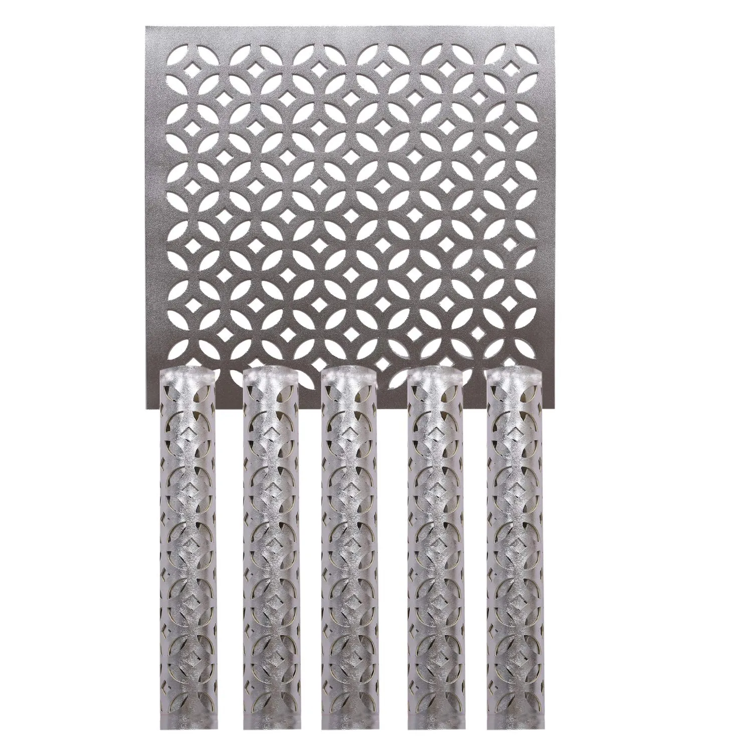 Kuber Industries PVC Soft Leather 6 Pieces Dining Table Placemat Set (Silver) -CTKTC29157