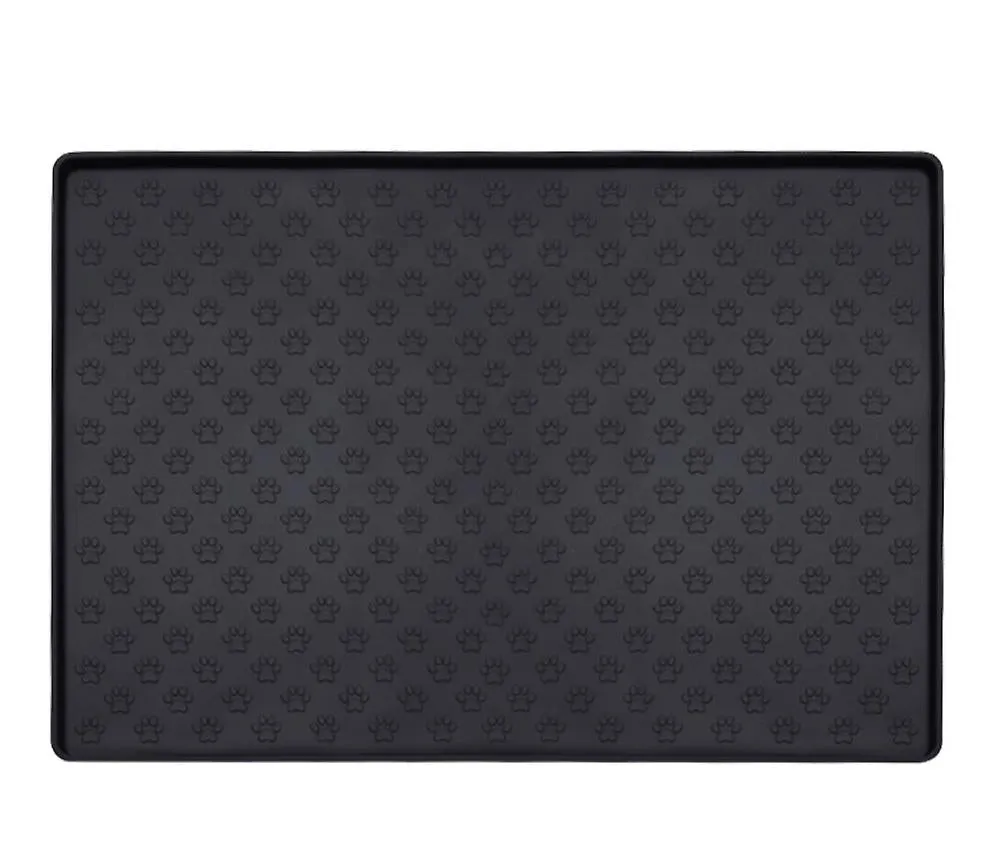 L 61*41cm black Foldable silicone pet food mat, easy to clean and waterproof car pet mat AZ16043