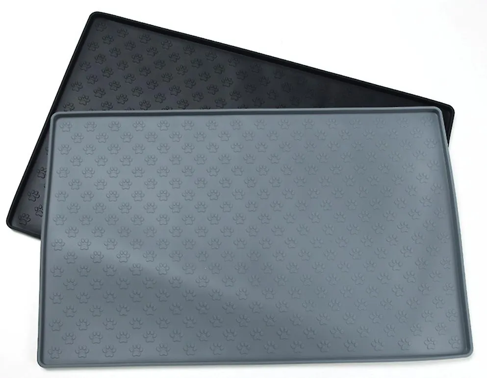 L 61*41cm black Foldable silicone pet food mat, easy to clean and waterproof car pet mat AZ16043