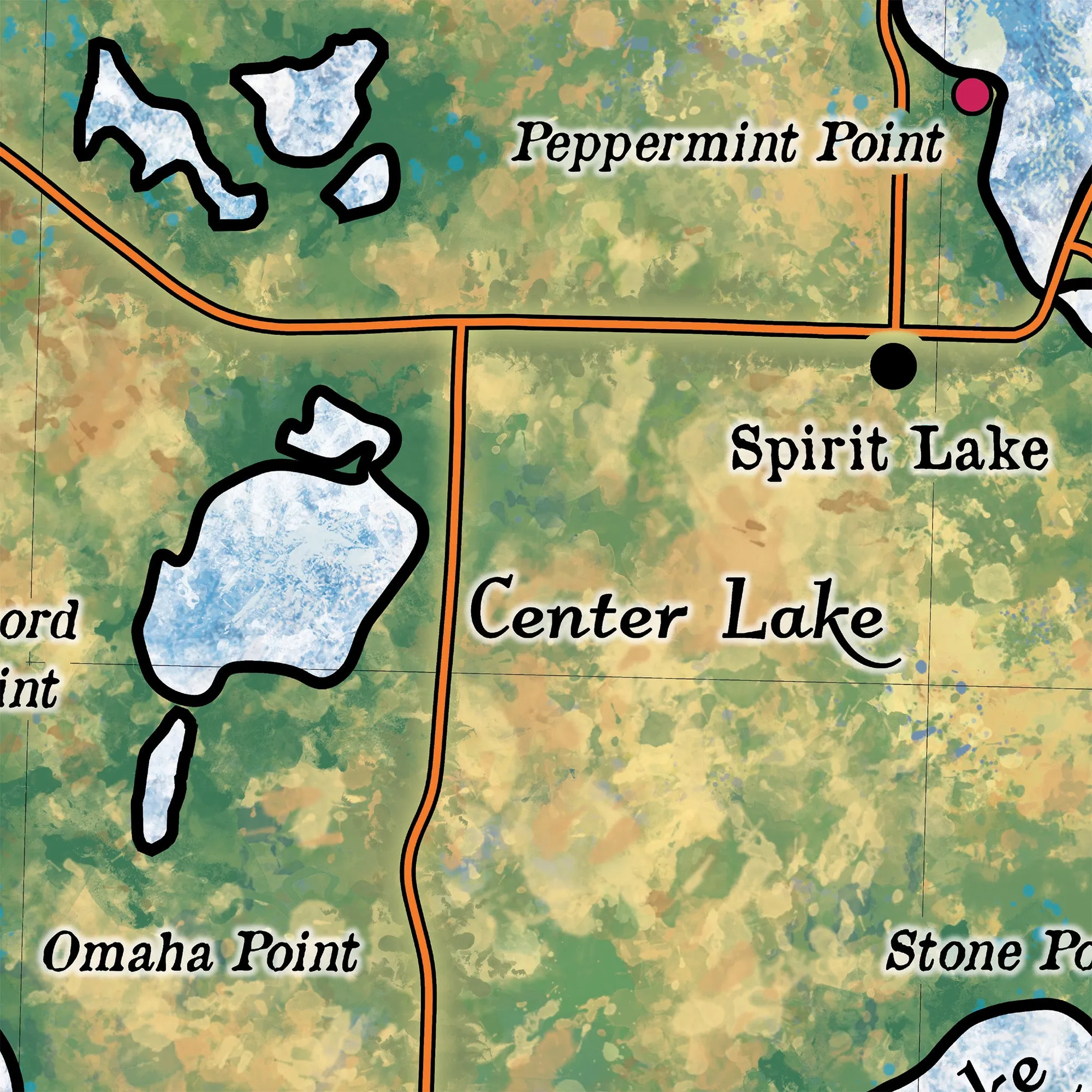 Lake Okoboji Iowa Map Art Sherpa Fleece Blanket Double Stitched Edges Cozy Luxury Fluffy Super Soft 430 GSM Polyester Throw Blanket