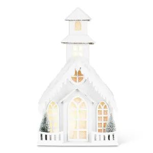 Large Snowy Tall House with LED Lights