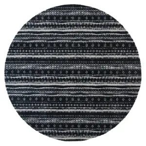 Likewise Mayfair Circle 100X100cm Mat -Ethnic Soft Black