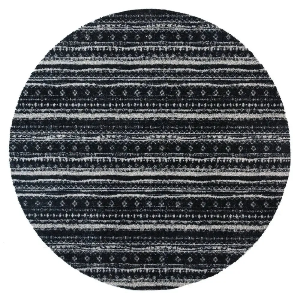 Likewise Mayfair Circle 100X100cm Mat -Ethnic Soft Black