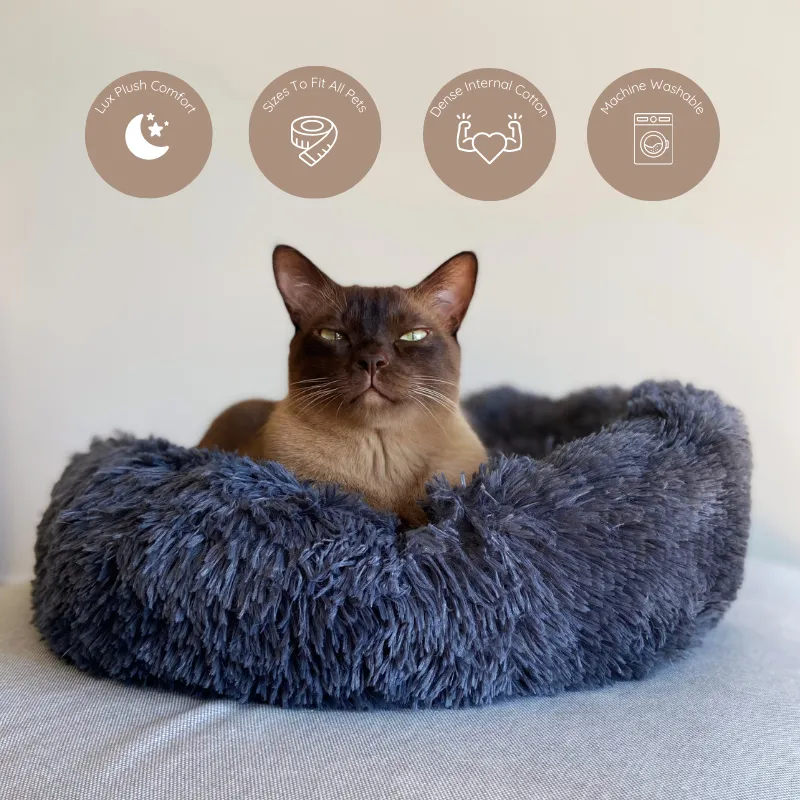 Lux Plush Comfort Donut Pet Bed for Ultimate Snuggling