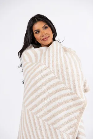 Make Me Believe Taupe Herringbone Blanket