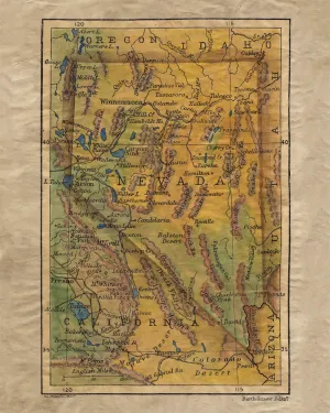 Nevada 1906 Map Art Vintage Blanket Throw Polar/ Silky/ Sherpa Fleece Warm Blanket for Winter Travelling Bed Couch Sofa Chair Dorm & Gift