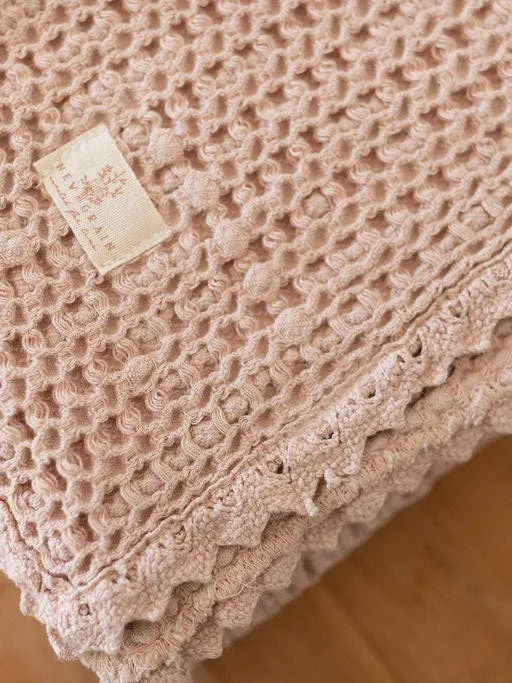 New Grain - Couverture pour Bébé Gaufrée - Pétale||New Grain - Baby Cozy Waffle Blanket - Petal