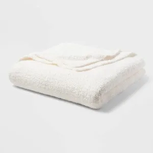 Open Box - King Cozy Chenille Bed Blanket White - Threshold