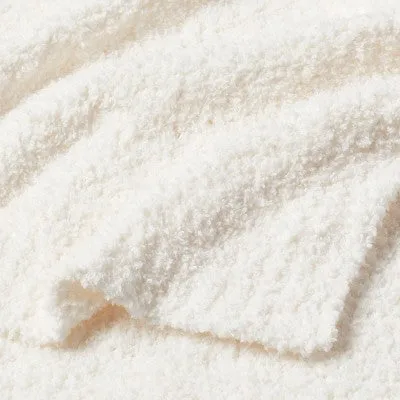 Open Box - King Cozy Chenille Bed Blanket White - Threshold