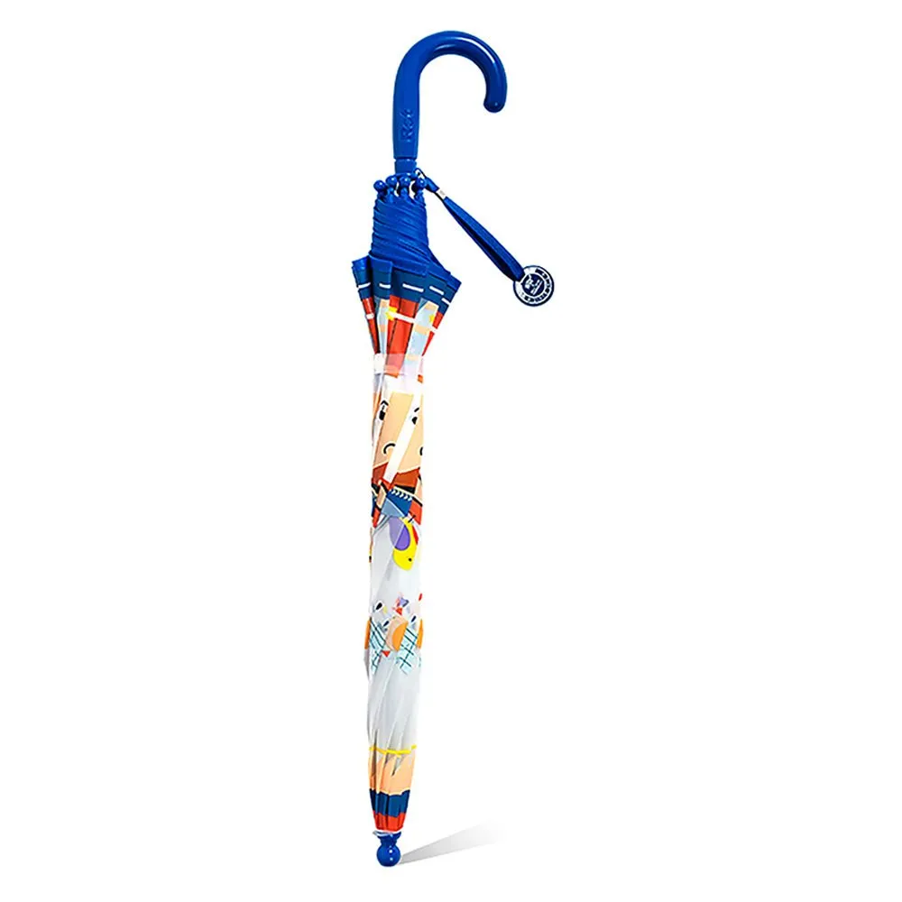 Panda Police Transparent Style Blue Umbrella for Kids