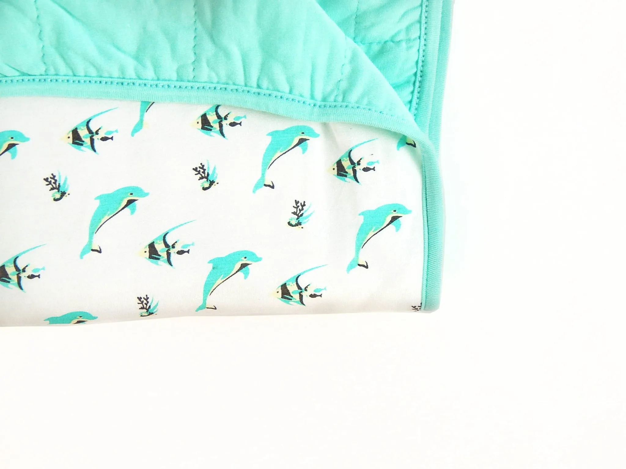 Quilted Blanket in Aqua/Reef