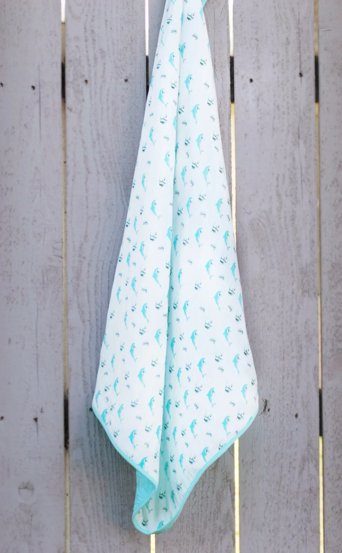 Quilted Blanket in Aqua/Reef