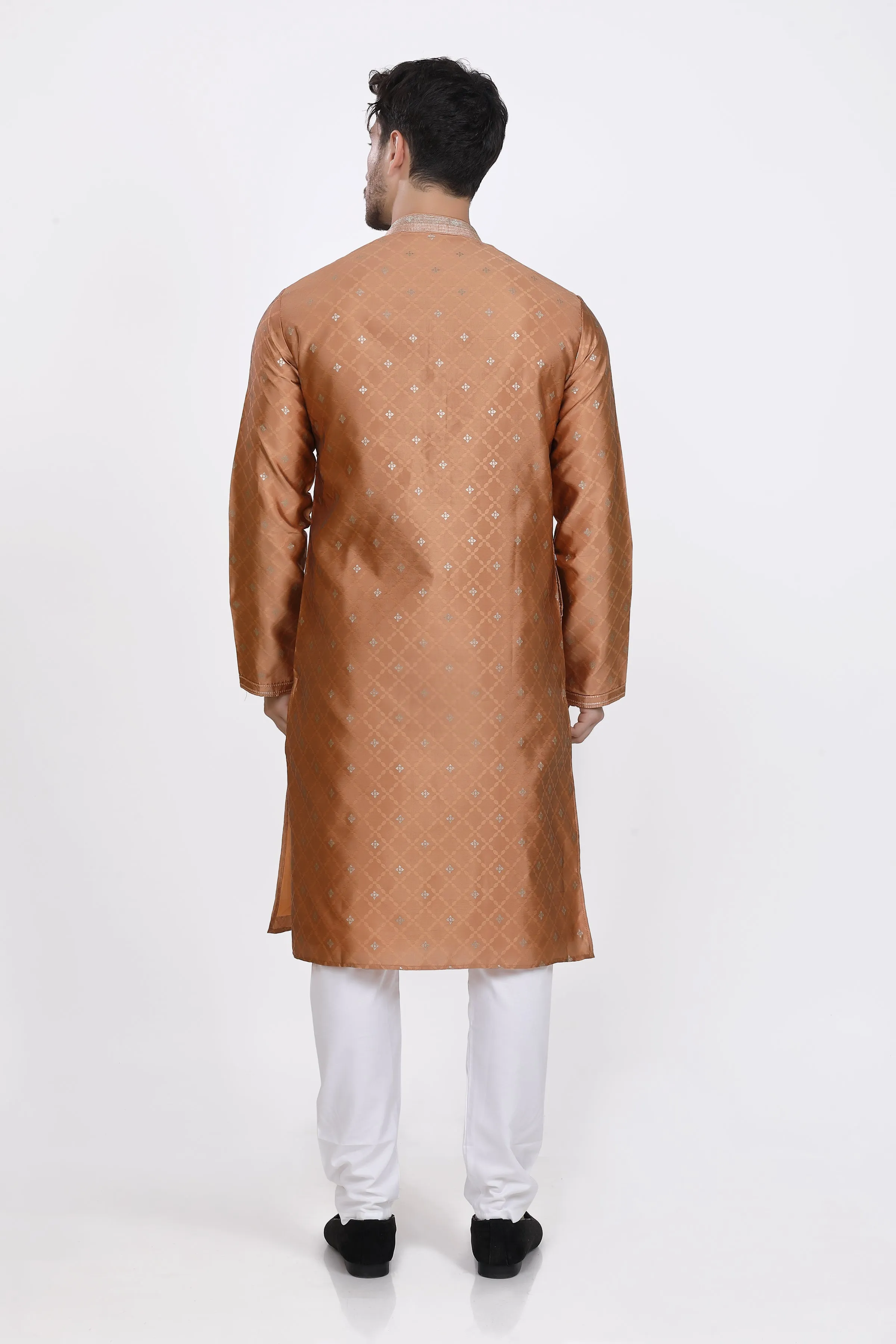 Rust mens kurta pyjama set