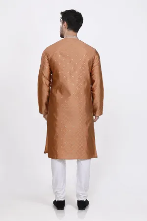 Rust mens kurta pyjama set