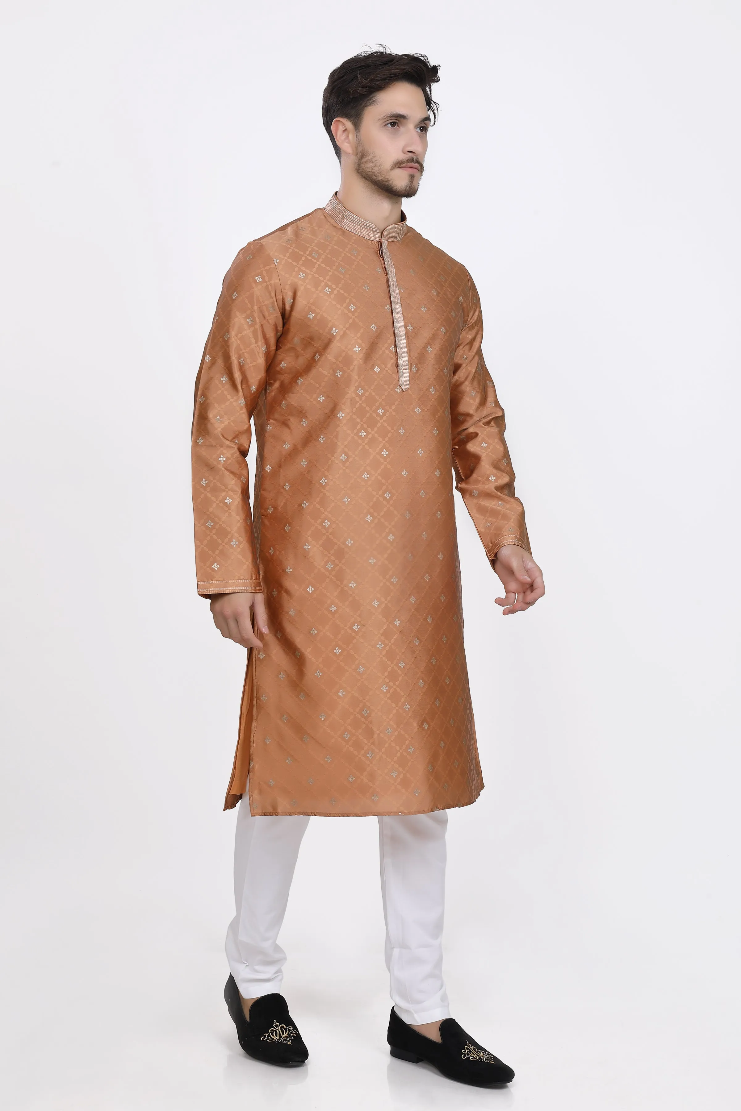 Rust mens kurta pyjama set