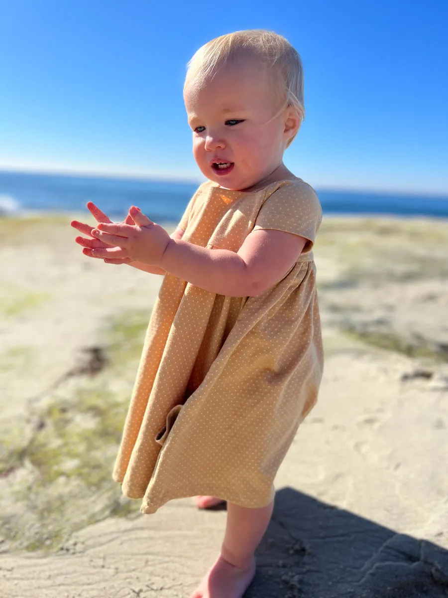 Rylie Dress: Gold Dot
