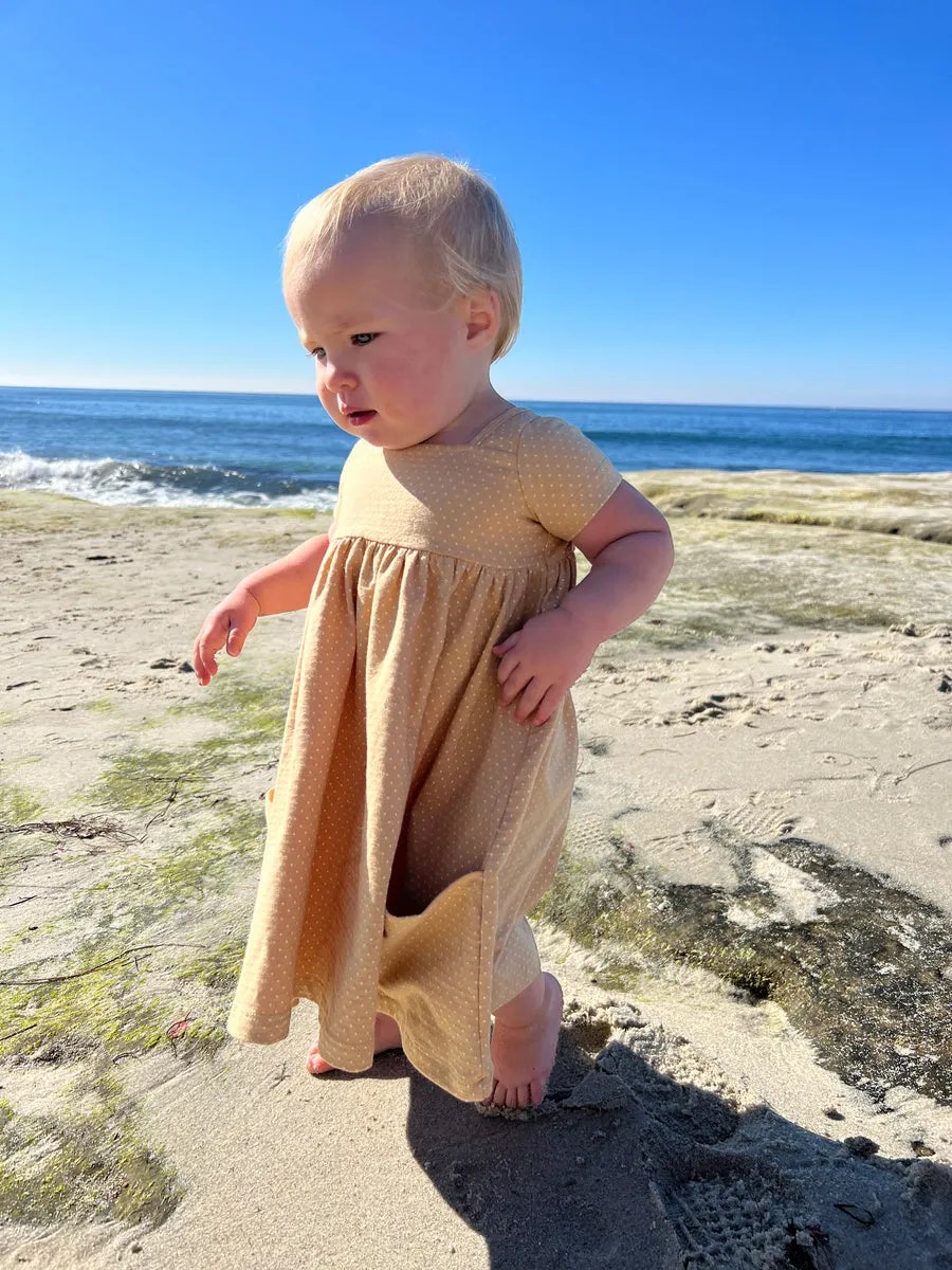 Rylie Dress: Gold Dot