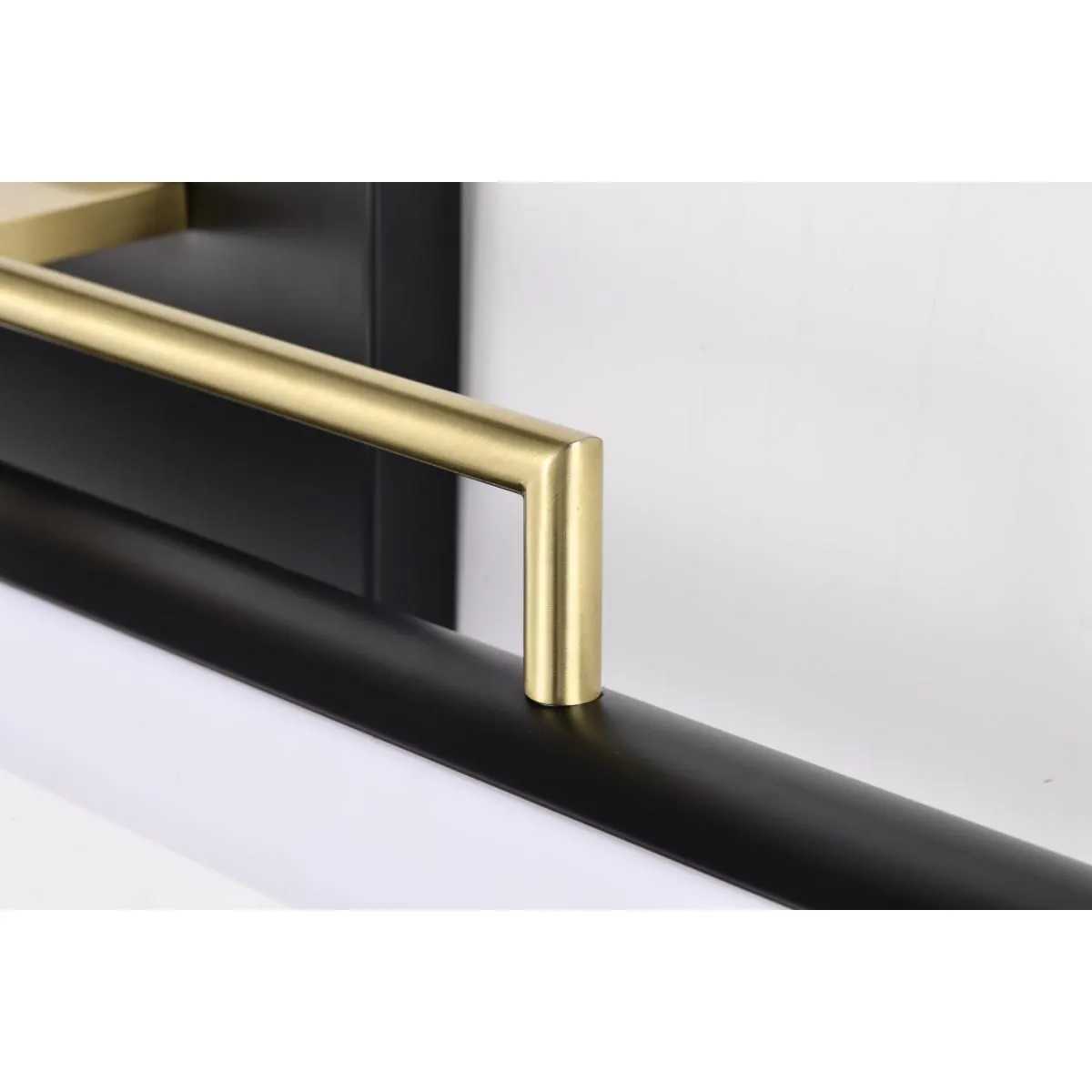 Solano 36 in. LED Bath Bar Brass and Matte Black Finish