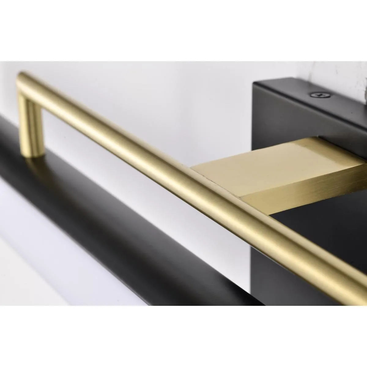 Solano 36 in. LED Bath Bar Brass and Matte Black Finish