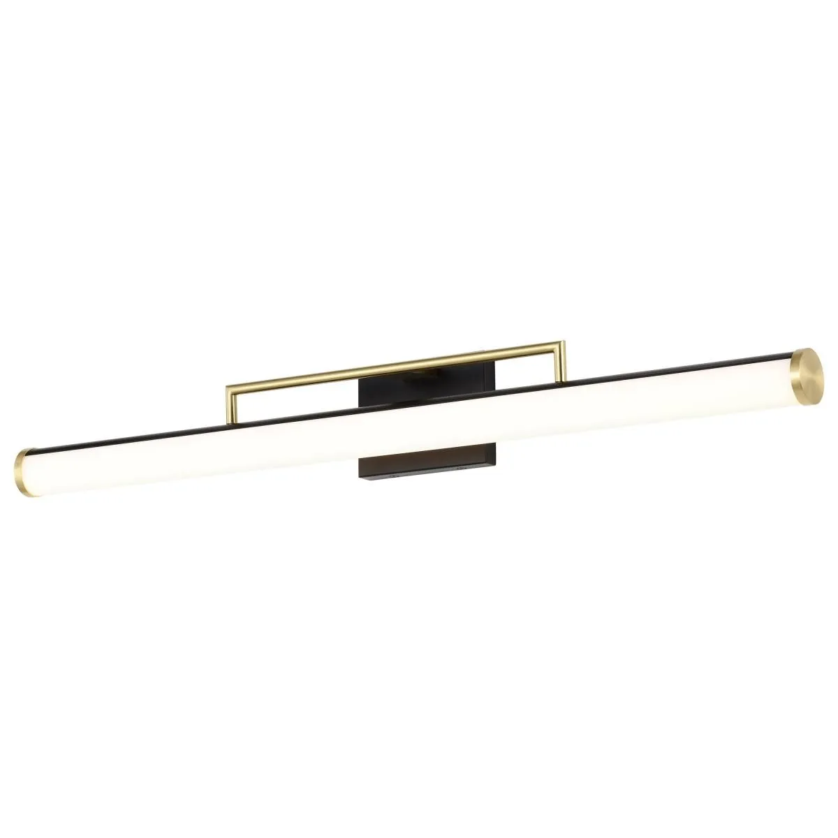 Solano 36 in. LED Bath Bar Brass and Matte Black Finish